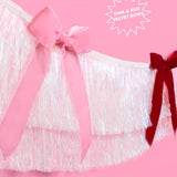 6ft Red & Pink Bow Bliss Banner w/ Layered Fringe