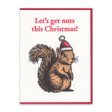 Let's Get Nuts Squirrel Holiday Card