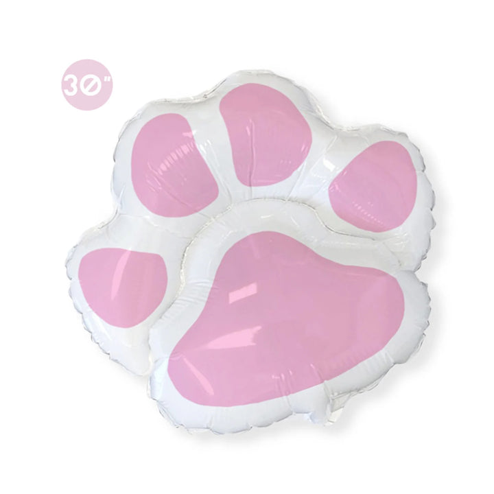 30" White Paw Pink Toe Beans Foil Balloon