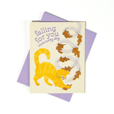 Falling For You - Risograph Love/Anniversary Card