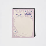 Negative Space Floral Cat - Risograph Notepad