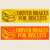 Brake for Biscuits Bumper Sticker - Yellow