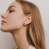 Huggies Earrings - Obsidian / Gold