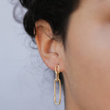 Pave Link Drop - Gold Earrings