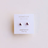 Mini Energy Gem Earrings - Amethyst / Gold