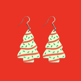 Christmas Snack Cake Tree Acrylic Earrings