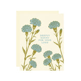 Blue Carnations Sympathy Card