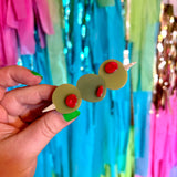 Stuffed Olive Hair Clip Set