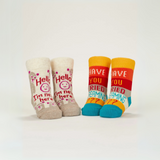 Blue Q Baby Socks Set of 2 Pairs -  'Hello I'm New Here/ Have You Ever Tried Screaming???'