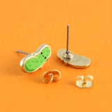 Enamel Stud Earrings - Pickle