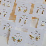 Sun Ray - Fire Opal / Gold Earrings