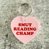 'Smut Reading Champ' Heart Keychain