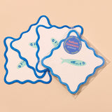 Crudite Letterpress Vellum Coasters - Sardine (Set of 4)