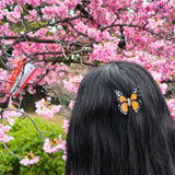 Solar Eclipse Hand-painted Mini Monarch Butterfly Hair Claw