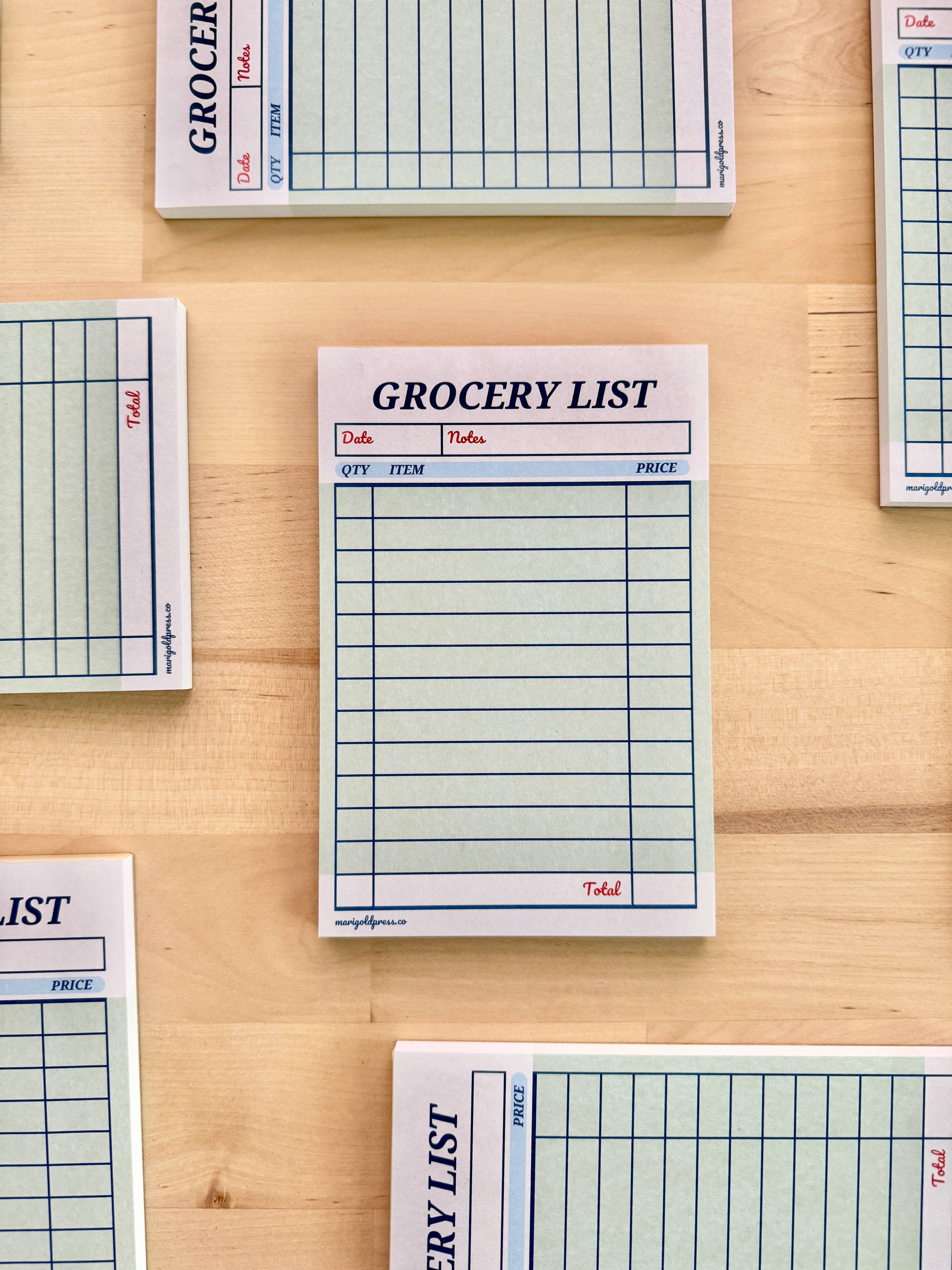 Marigold Press Notepad Grocery List