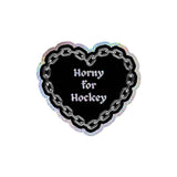 Horny for Hockey Glitter Sticker
