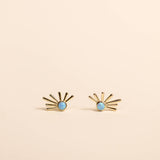 Sun Ray - Fire Opal / Gold Earrings