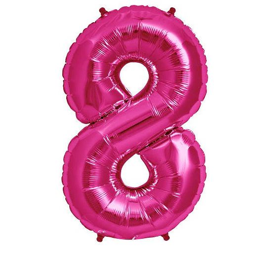 34" Number Balloons - Magenta