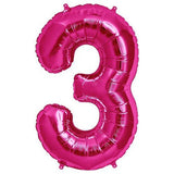 34" Number Balloons - Magenta