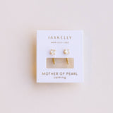 Huggies Earrings - Mother of Pearl / Gold