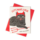 Devil Cat Halloween Card