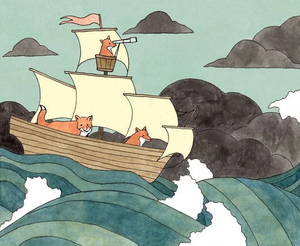 Art Print Foxes Sail Close to the Wind