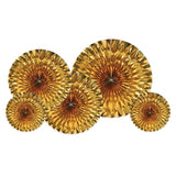 Metallic Fan Decorations - Gold, Silver, or Rose Gold