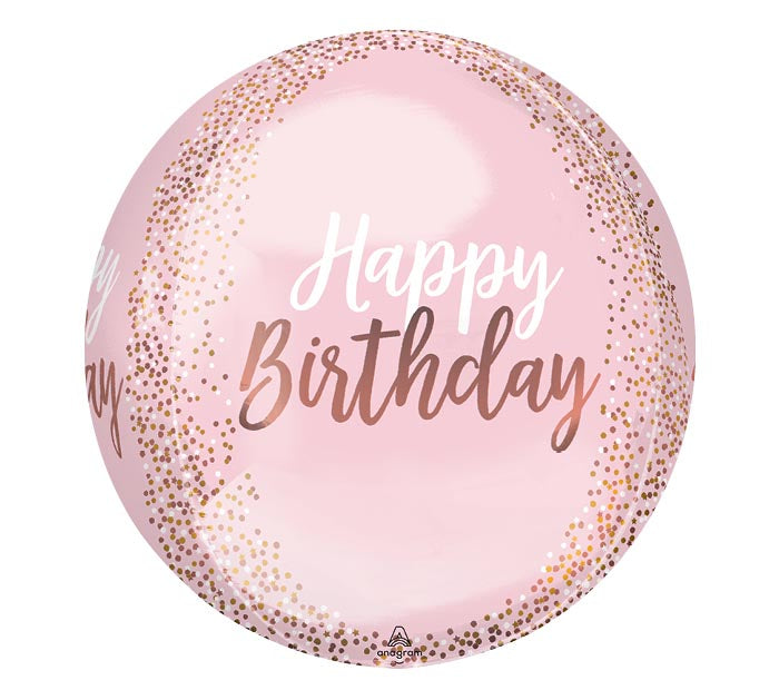 16" Pink Orbz Birthday Balloon