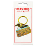'I'm Coming to the Cottage' Canadian Wolf Bird Keychain