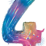 34" Number Balloon Opal Rainbow -