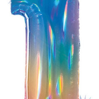 34" Number Balloon Opal Rainbow -