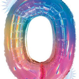 34" Number Balloon Opal Rainbow -