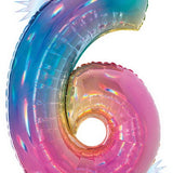 34" Number Balloon Opal Rainbow -