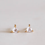 Mini Energy Gem Earrings - Rose Quartz / Gold