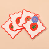 Crudite Letterpress Vellum Coasters - Tomato (Set of 4)