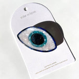 Hand-painted Evil Eye Claw Hair Clip