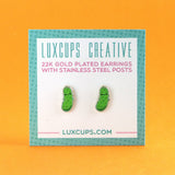 Enamel Stud Earrings - Pickle
