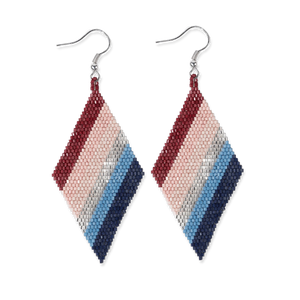 Ink & Alloy Earrings Frida Diagonal Uniform Stripe Beaded Copenhagen