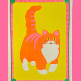 Orange Cat Mini Riso Print