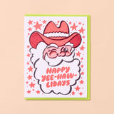 Yee-Haw-lidays Western Santa Letterpress Holiday Christmas Card