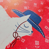 Cowboy Cat - Risograph Print