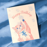Bubbles Cat Birthday Card