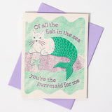 You're the Purrmaid for Me - Love Card