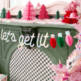 Let's Get Lit Holiday Banner w/ 3D Honeycomb Bulbs