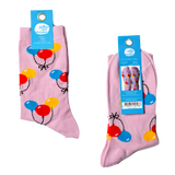 Yellow Owl Small Crew Socks - Balloons
