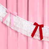 6ft Red & Pink Bow Bliss Banner w/ Layered Fringe