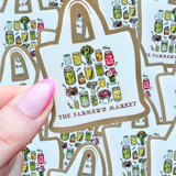 Farmers Market Tote Bag Sticker 