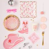 Cowgirl Pink Boot Western Paper Plates