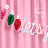 Let's Get Lit Holiday Banner w/ 3D Honeycomb Bulbs
