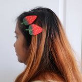 Jenny Lemons Strawberry Alligator Hair Clip Set